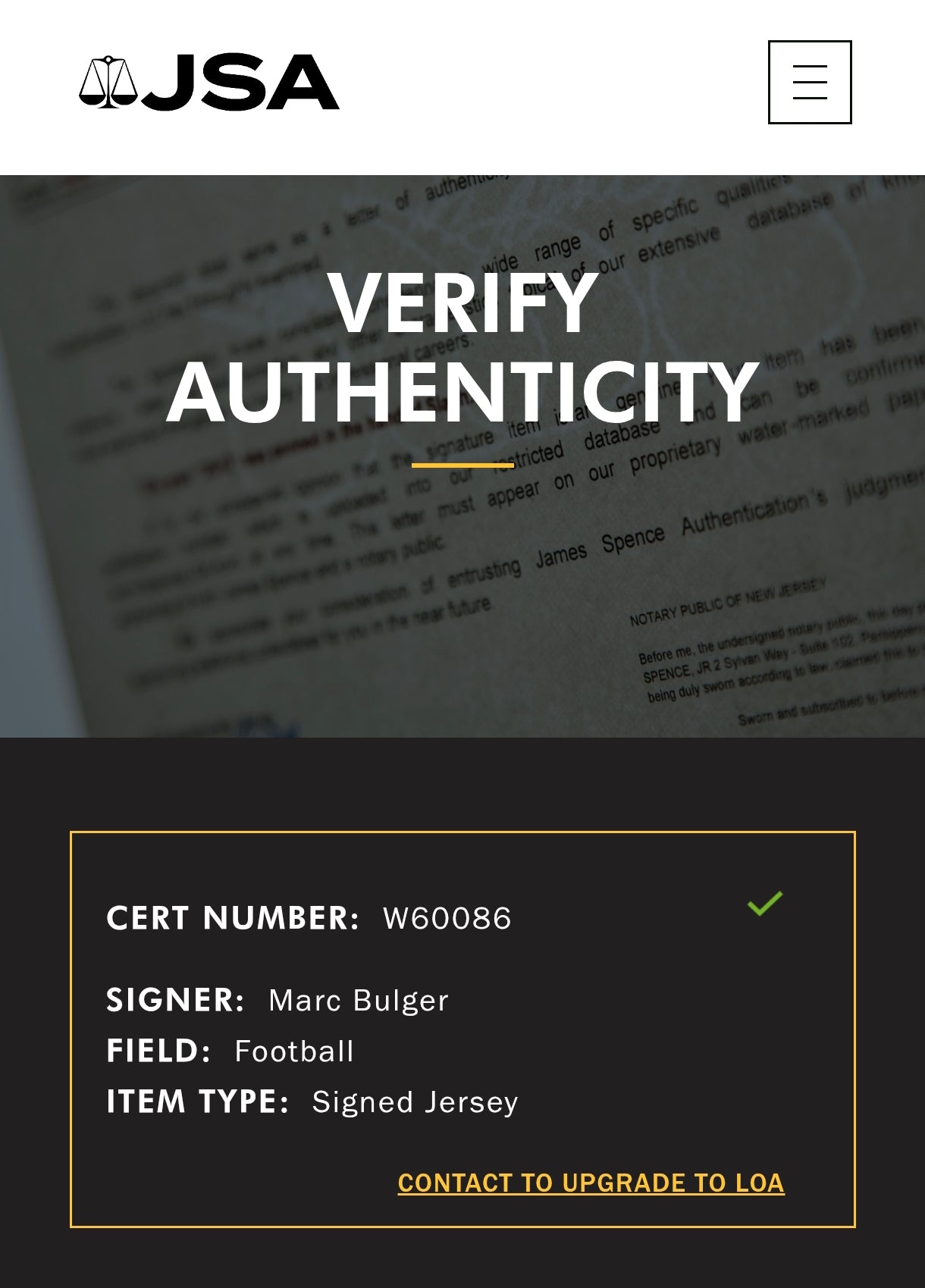 Marc Bulger St. Louis Rams Signed NFL Jersey JSA COA