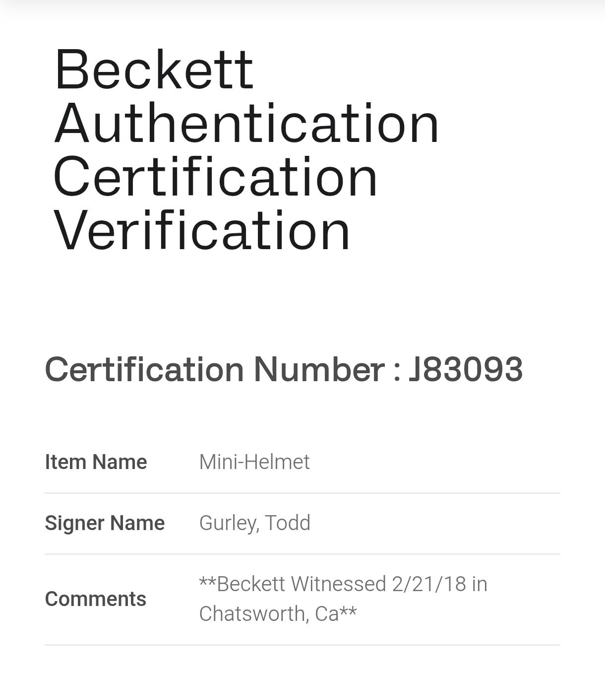 Todd Gurley Los Angeles Rams Signed Mini Helmet Beckett COA