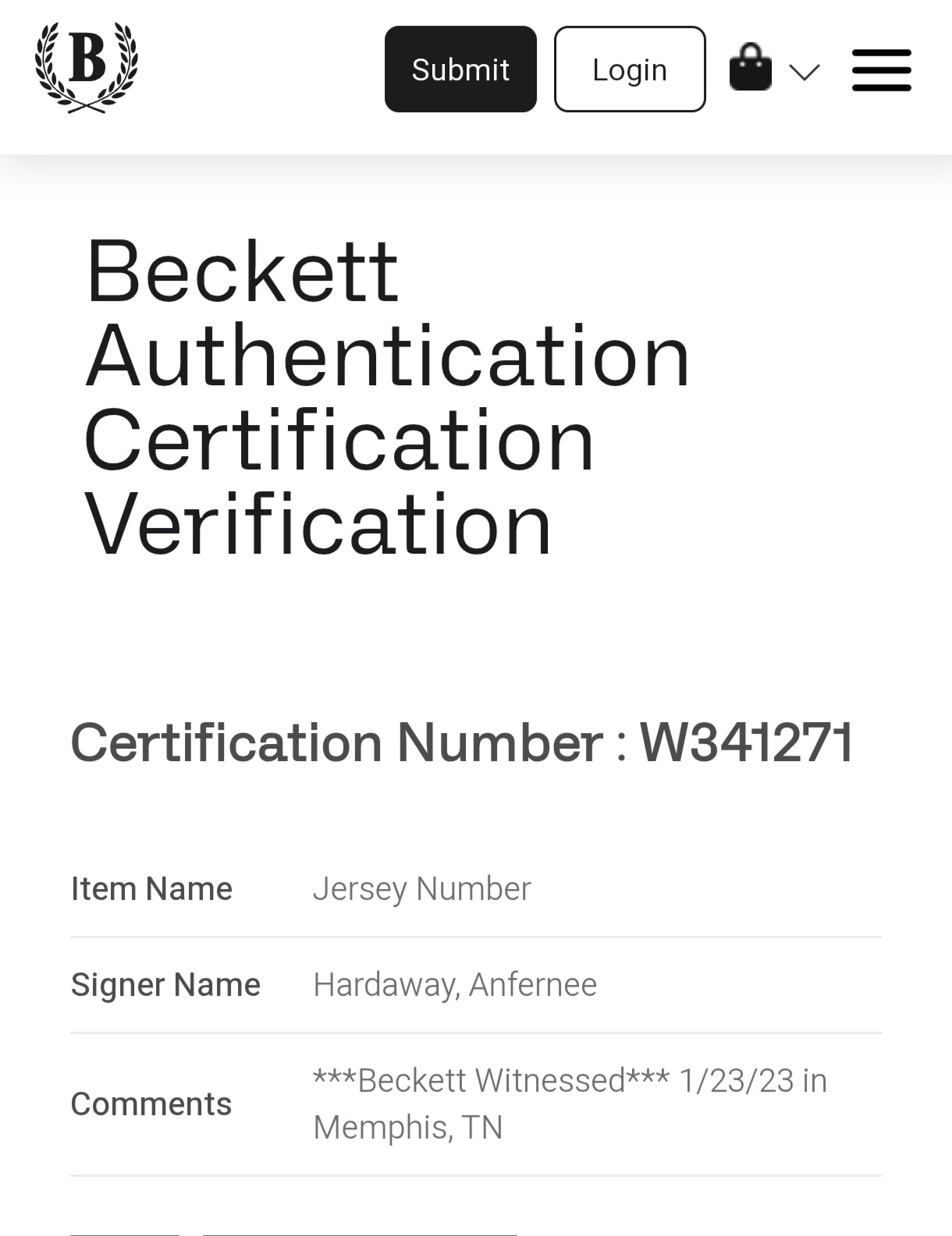 Penny Hardaway Orlando Magic NBA Signed Jersey Beckett COA