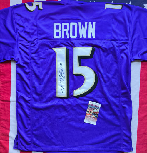 Marquise Hollywood Brown Baltimore Ravens Signed NFL Jersey JSA COA