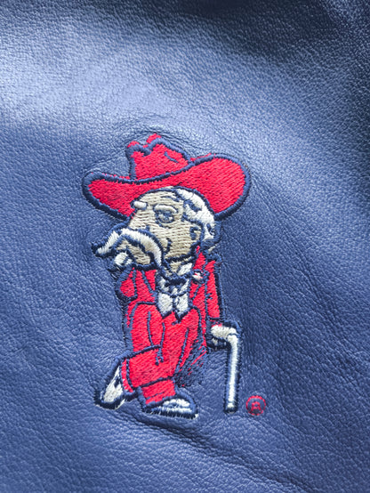 Ole Miss Rebels NCAA Red Oak Leather Jacket L