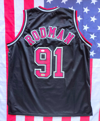 Dennis Rodman Chicago Bulls Signed NBA Jersey JSA COA