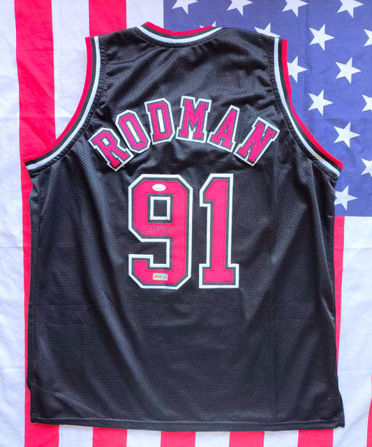 Dennis Rodman Chicago Bulls Signed NBA Jersey JSA COA