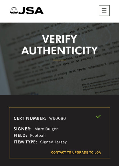 Marc Bulger St. Louis Rams Signed NFL Jersey JSA COA