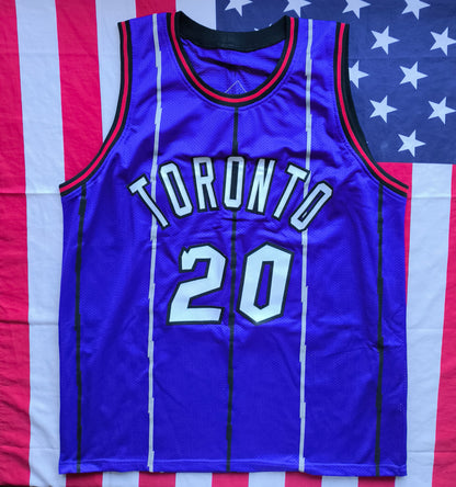 Damon Stoudamire Toronto Raptors Signed NBA Jersey Beckett COA