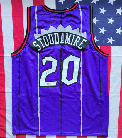 Damon Stoudamire Toronto Raptors Signed NBA Jersey Beckett COA