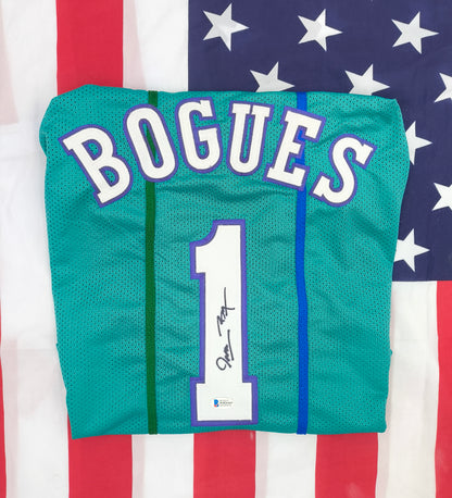 Muggsy Bogues Charlotte Hornets NBA Signed Jersey Beckett COA