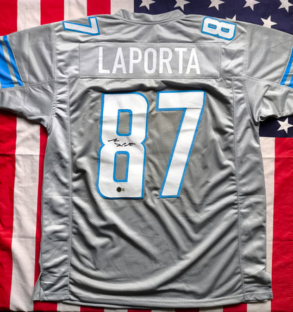 Sam LaPorta Detroit Lions NFL Signed Jersey Beckett COA
