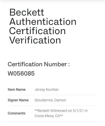 Damon Stoudamire Toronto Raptors Signed NBA Jersey Beckett COA