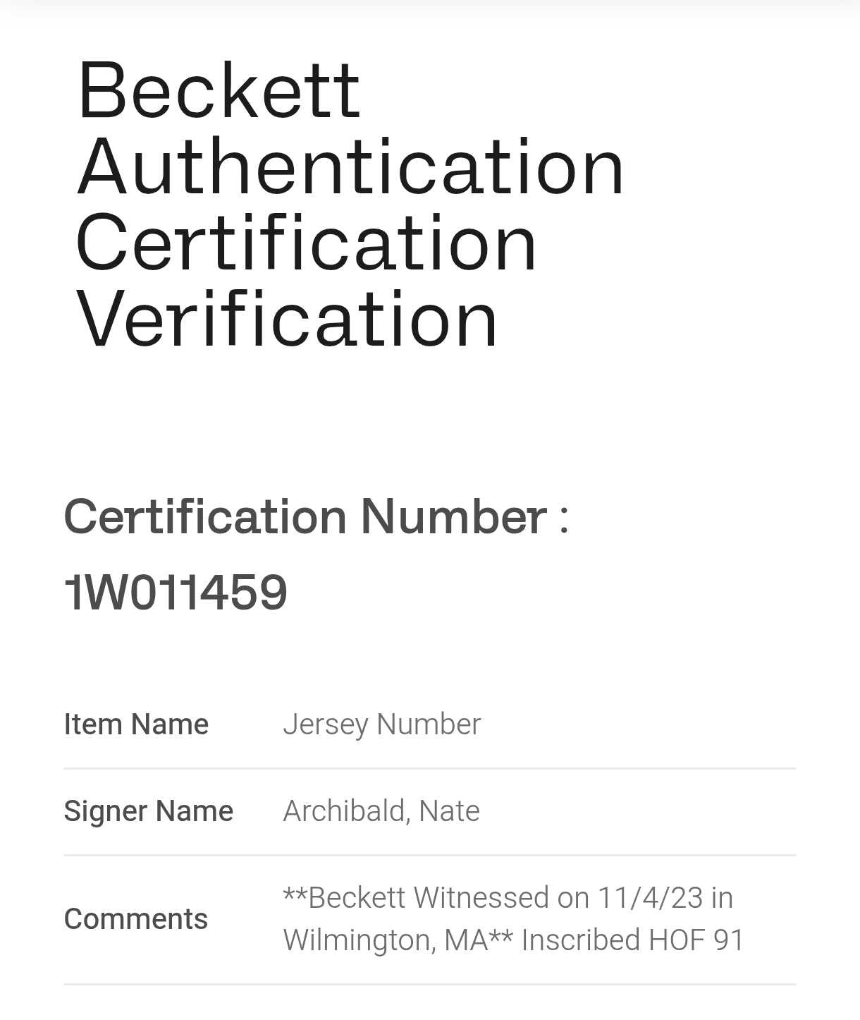 Nate Archibald Boston Celtics Signed NBA Jersey Beckett COA