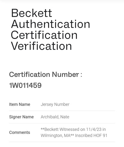 Nate Archibald Boston Celtics Signed NBA Jersey Beckett COA