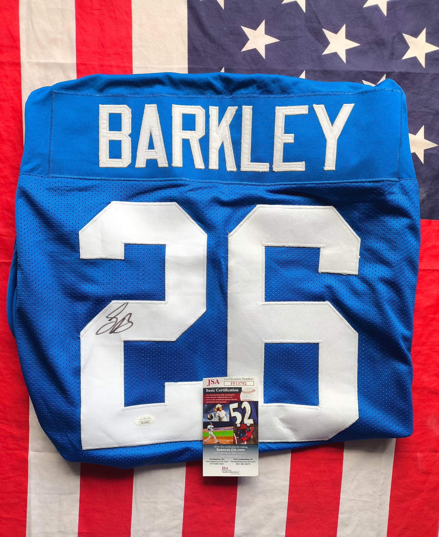 Saquon Barkley New York Giants Signed NFL Jersey JSA COA