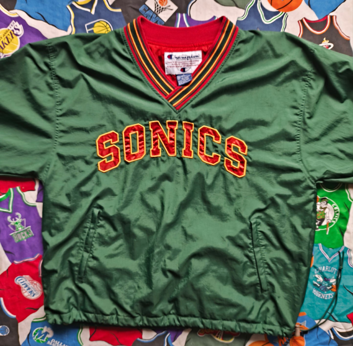 Seattle SuperSonics Champion NBA Windbreaker Pullover L