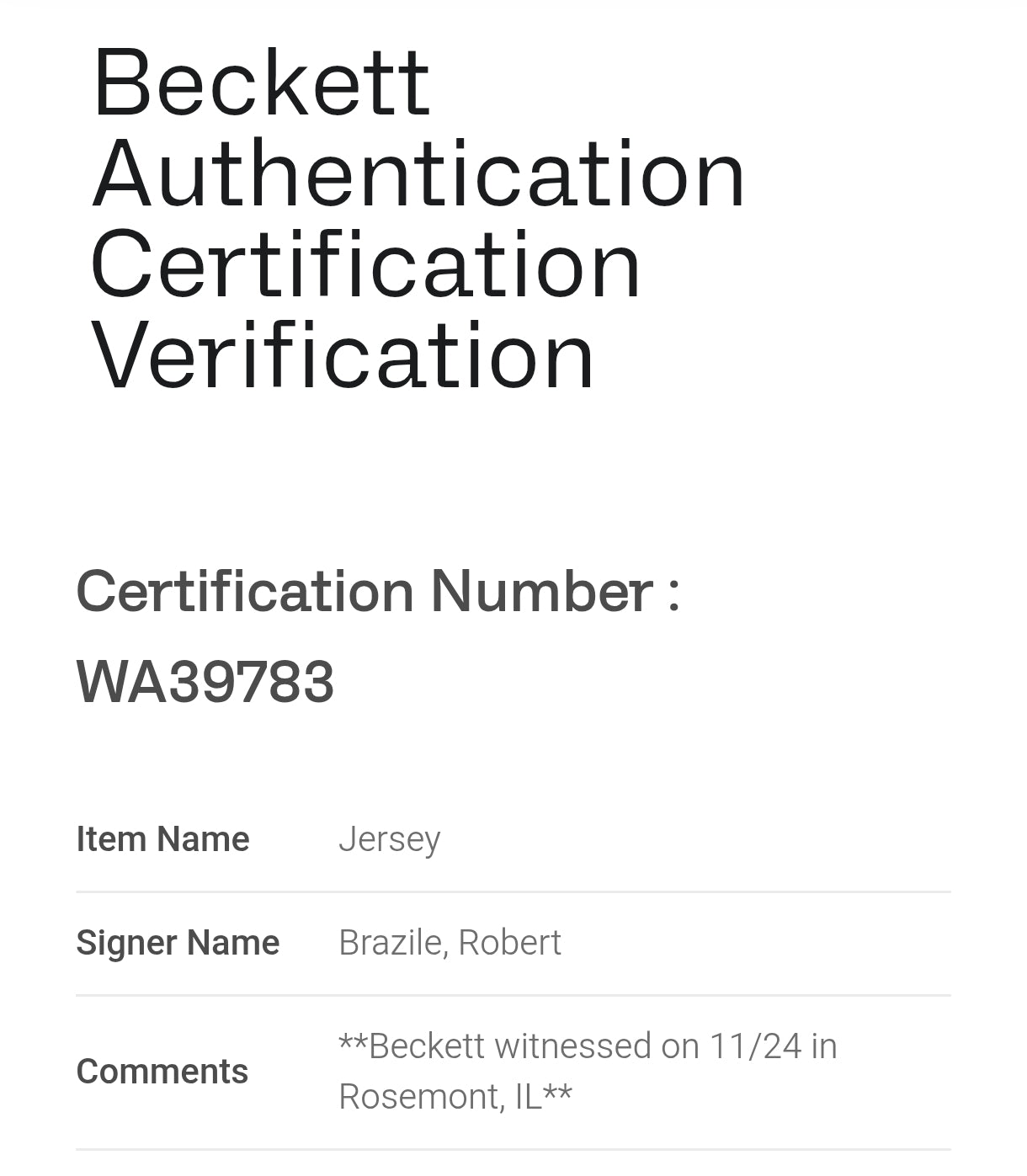 Robert Brazile Houston Oilers Signed NFL Jersey Beckett COA