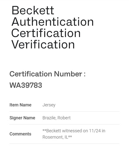 Robert Brazile Houston Oilers Signed NFL Jersey Beckett COA