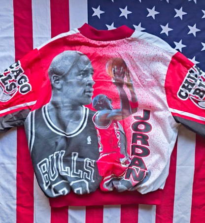 Chicago Bulls Michael Jordan Chalk Line Fanimation NBA Jacket L