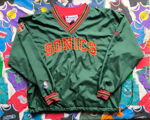 Seattle SuperSonics Champion NBA Windbreaker Pullover L