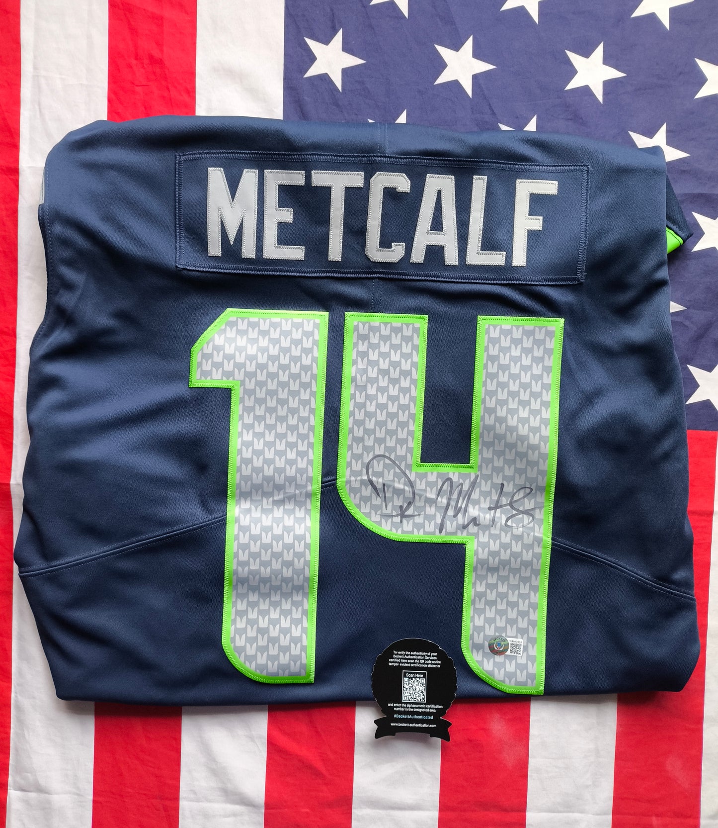 DK Metcalf Seattle Seahawks Nike Elite NFL Signed Jersey Beckett