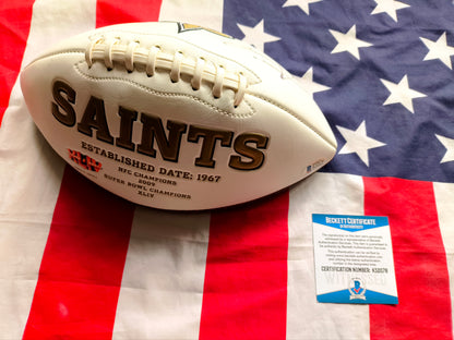 Alvin Kamara New Orleans Saints NFL Signed Football Beckett COA