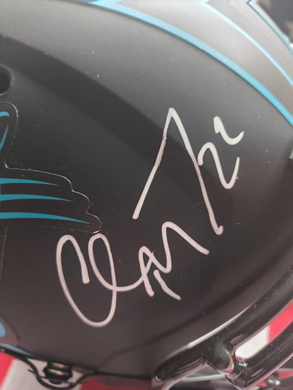 Christian McCaffrey Carolina Panthers Signed NFL Helmet Beckett COA
