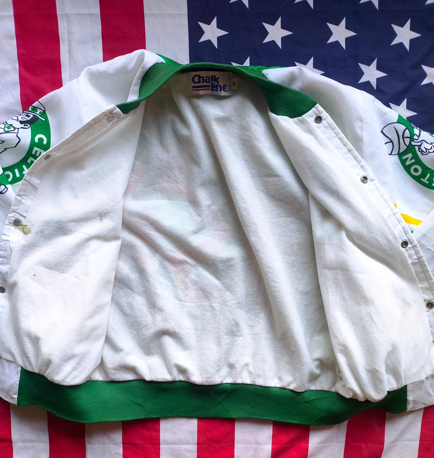 Boston Celtics Larry Bird Chalk Line Fanimation NBA Jacket S