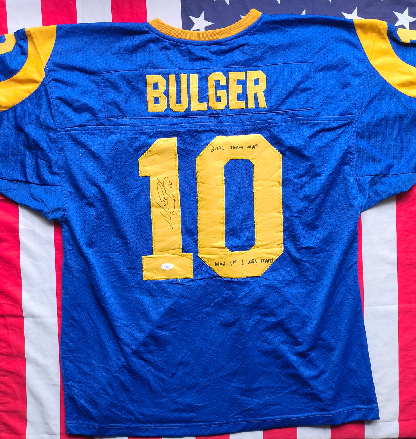 Marc Bulger St. Louis Rams Signed NFL Jersey JSA COA