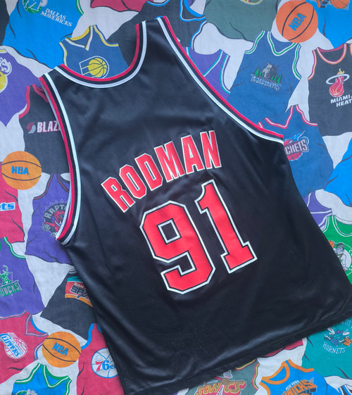 Chicago Bulls Reversible Champion NBA Jersey Rodman L