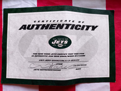 Jeff Cumberland New York Jets Nike NFL Game Worn Jersey