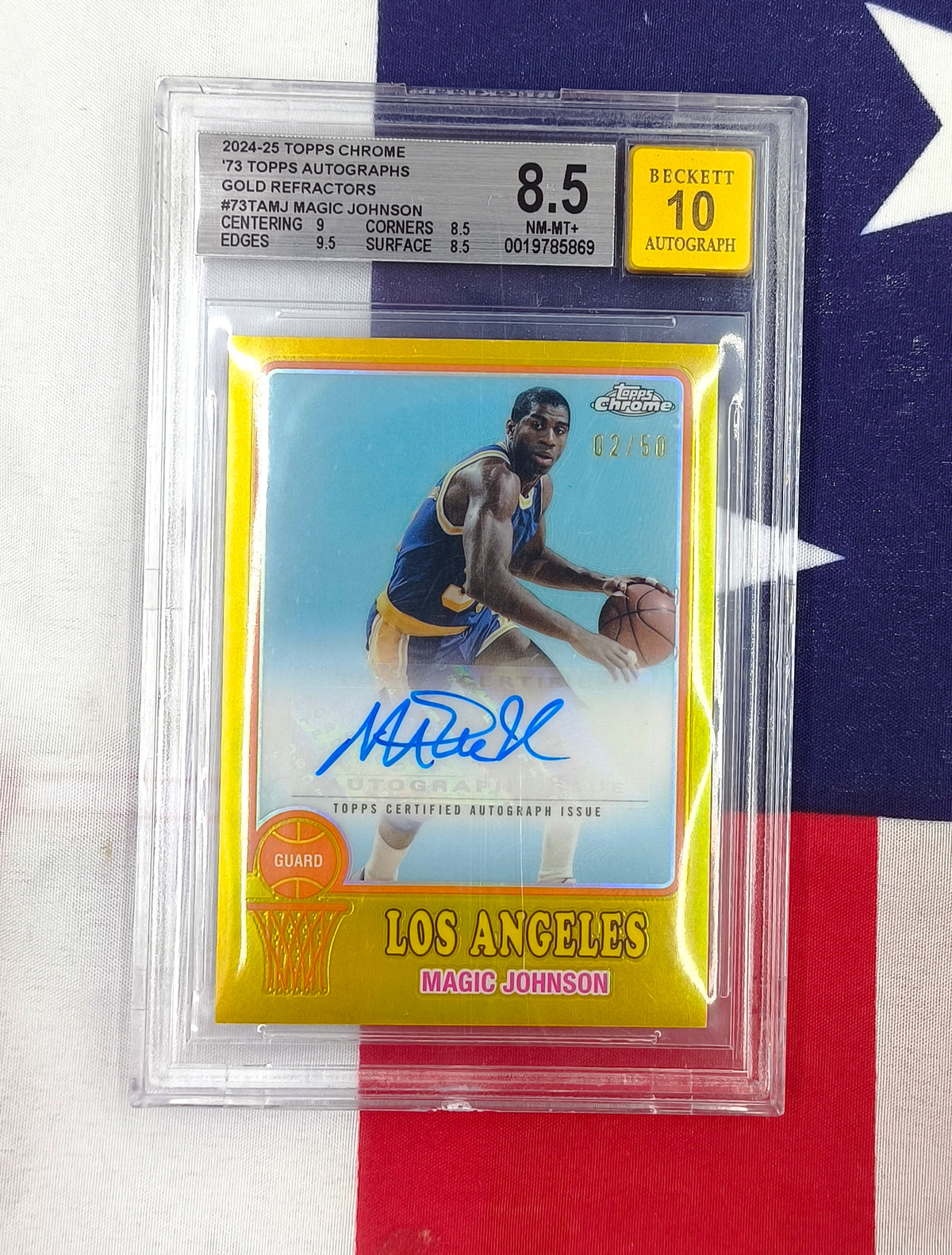 Magic Johnson 2024-25 Topps Chrome '73 Topps Autographs Gold Refractors /50