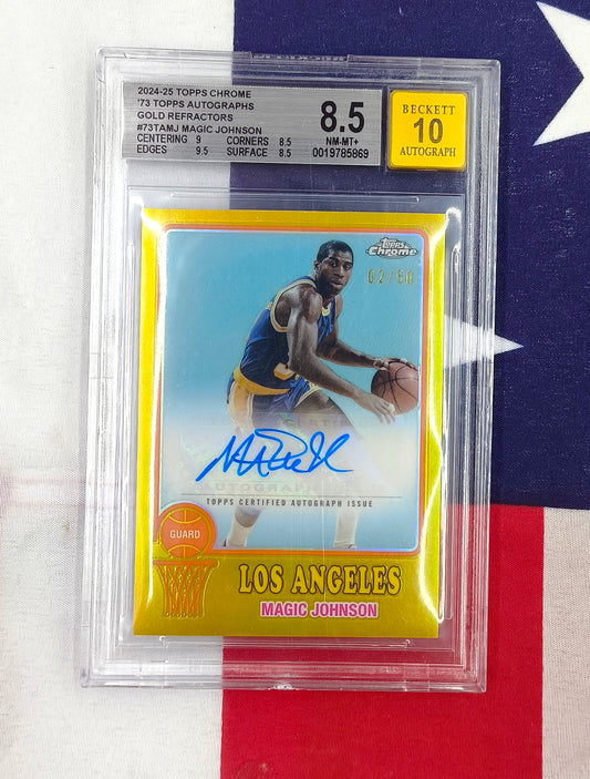 Magic Johnson 2024-25 Topps Chrome '73 Topps Autographs Gold Refractors /50
