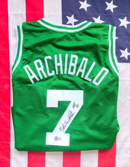 Nate Archibald Boston Celtics Signed NBA Jersey Beckett COA