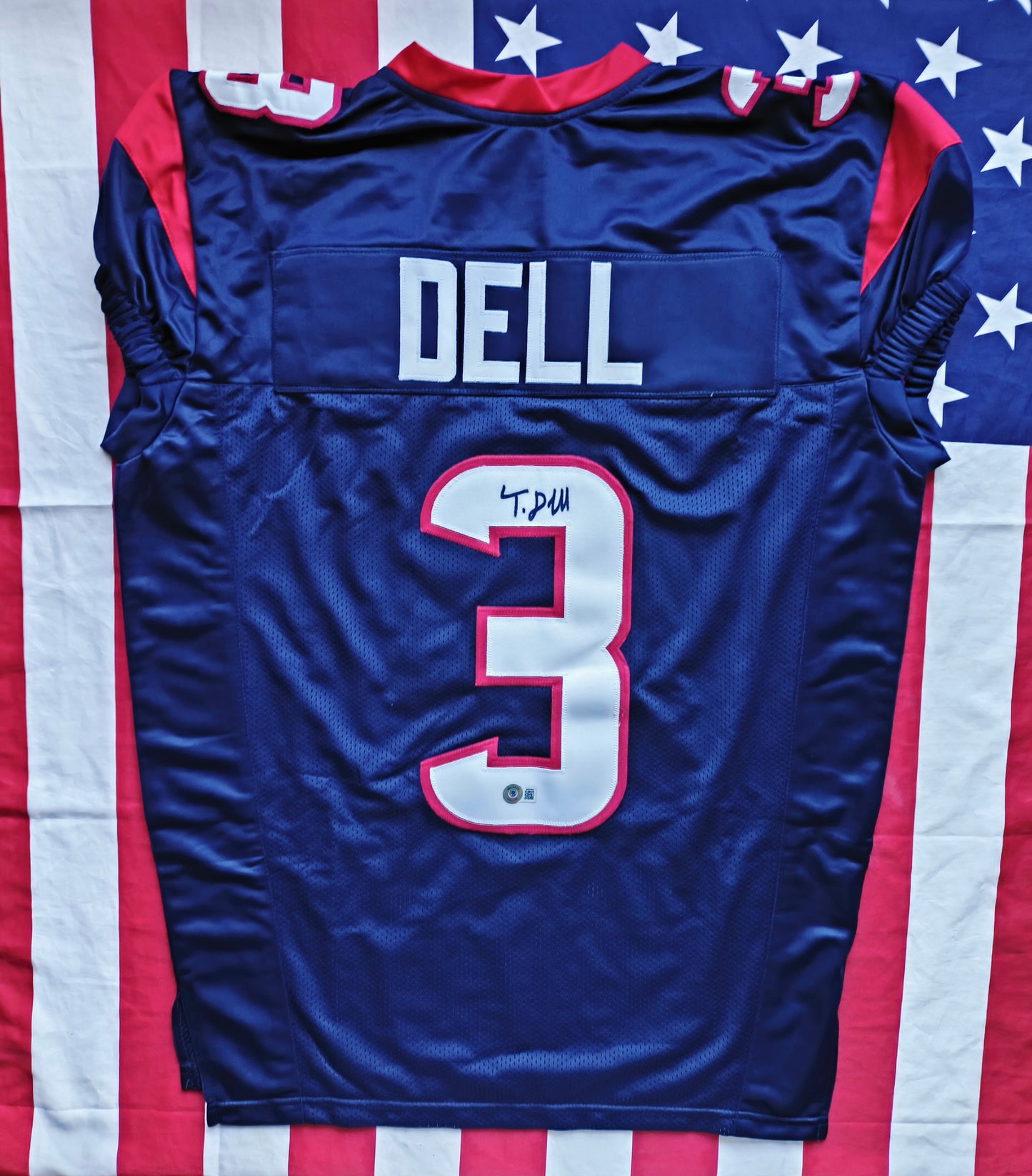 Tank Dell Houston Texans Signed NFL Jersey Beckett COA