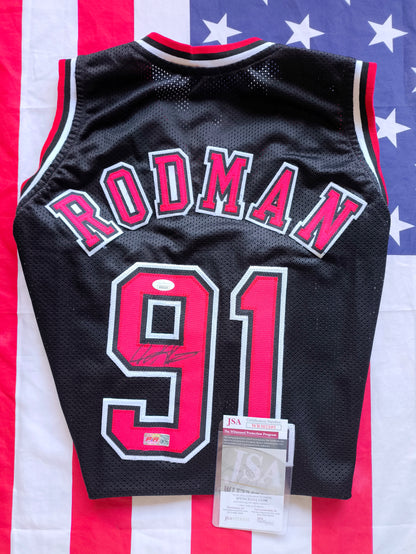 Dennis Rodman Chicago Bulls Signed NBA Jersey JSA COA