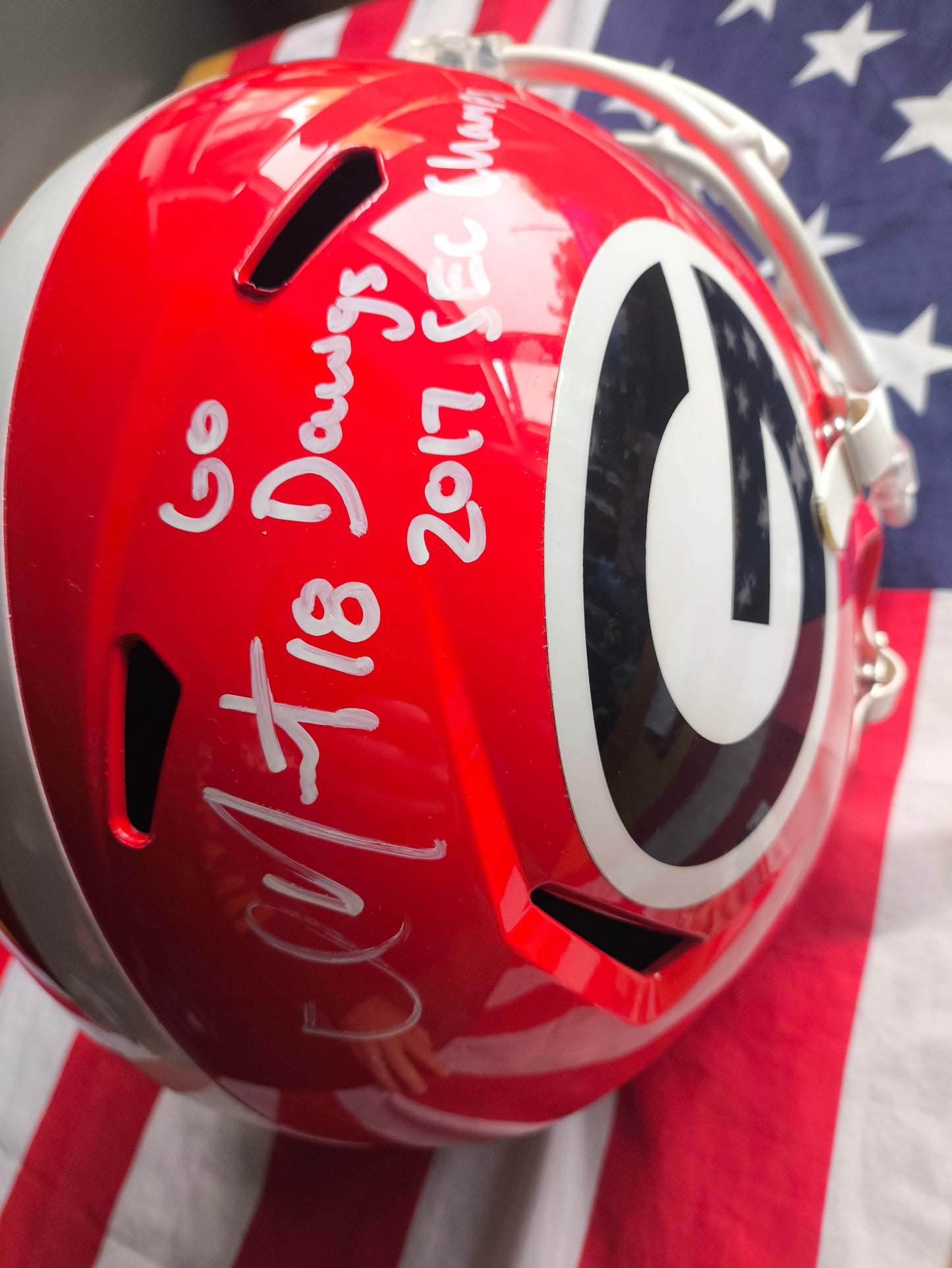Isaac Nauta Georgia Bulldogs NCAA Full Size Signed Helmet JSA COA