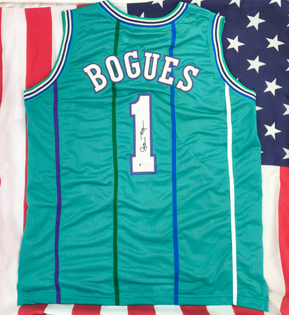 Muggsy Bogues Charlotte Hornets NBA Signed Jersey Beckett COA