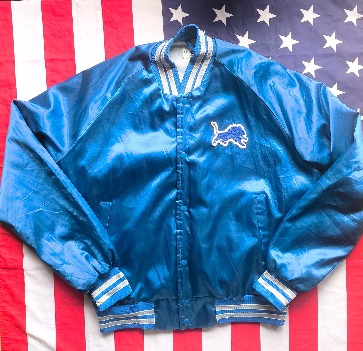 Detroit Lions Chalk Line NFL Bomber Jacket L