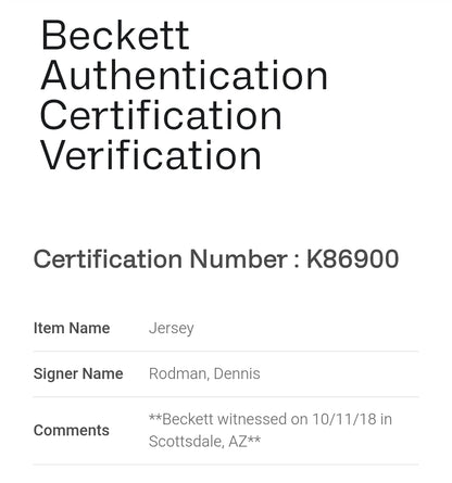 Dennis Rodman Chicago Bulls Signed Mitchell & Ness NBA Beckett COA