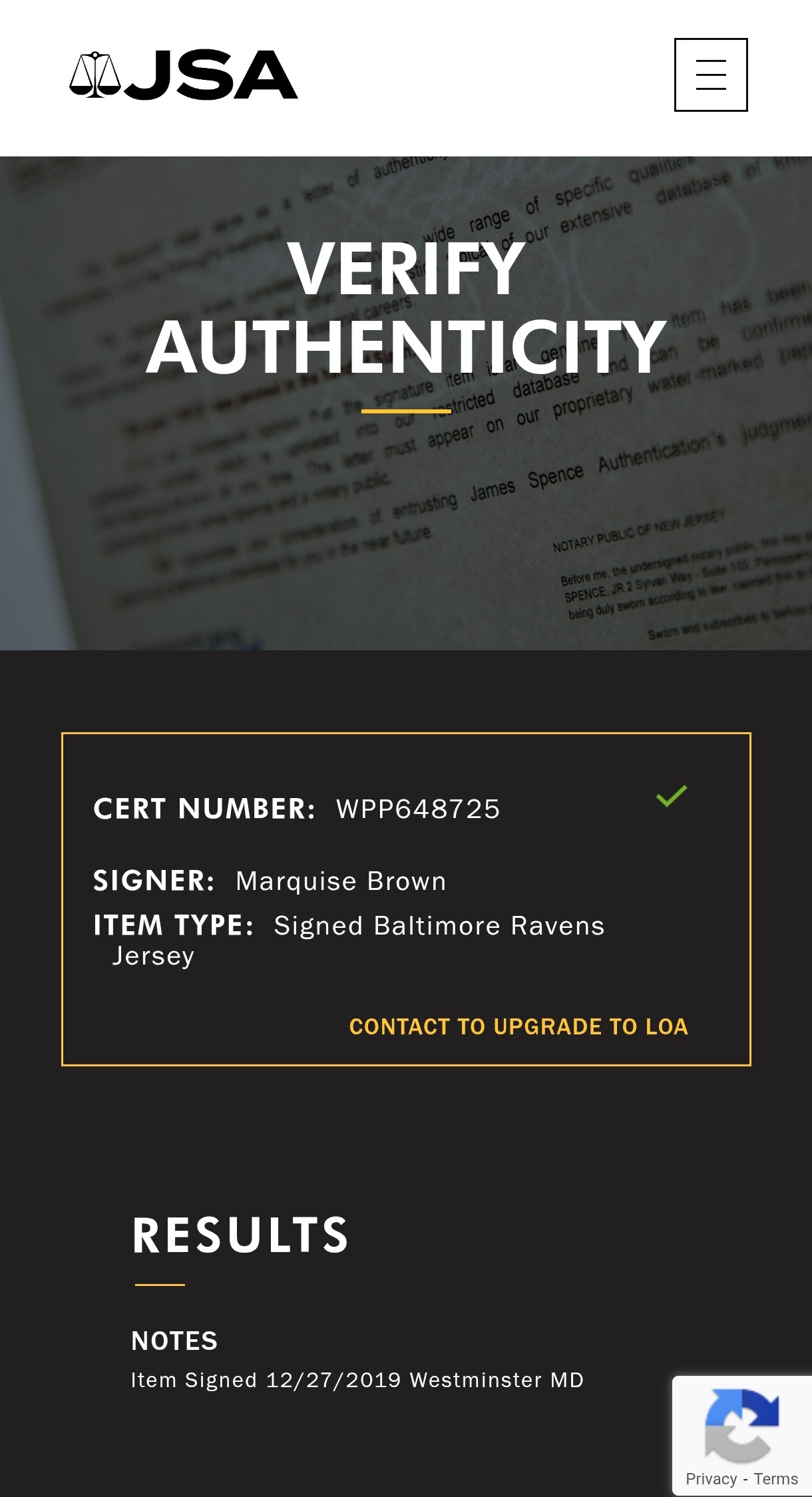 Marquise Hollywood Brown Baltimore Ravens Signed NFL Jersey JSA COA