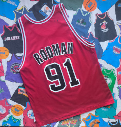 Chicago Bulls Reversible Champion NBA Jersey Rodman L